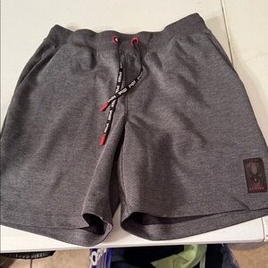 Spyder Men's Charcoal Athletic Shorts with Red Trim